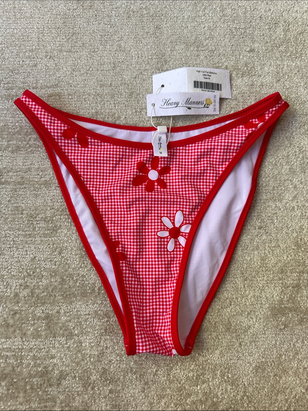 Heavy Manners High Cut Full Bikini Bottoms - Little Red
